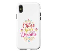 Custodia per iPhone X/XS Chase Your Dream Inspirational Motivation Typography