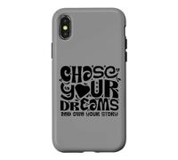 Custodia per iPhone X/XS Chase Your Dreams, white/black