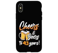 Custodia per iPhone X/XS Cheers & Beers To 43 Years 43 Compleanno Ragazzo 43 Anni