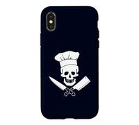 Custodia per iPhone X/XS Chef Skull Funny Kitchen Pirate Cuoco culinario