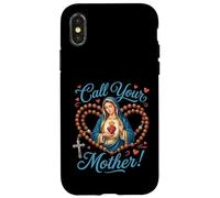 Custodia per iPhone X/XS Chiama Tua Madre. Vergine Maria Con Il Santo Rosario