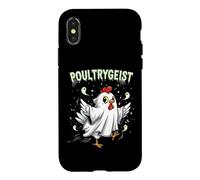 Custodia per iPhone X/XS Chicken Ghost Poultrygeist Halloween Costume Farmer