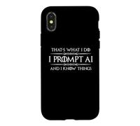 Custodia per iPhone X/XS Chiedo AI e so cose Divertente Prompt Engineer Tech