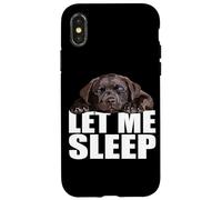 Custodia per iPhone X/XS Chocolate Lab Let Me Sleep, cucciolo di cane, Brown Lab, mamma e papà