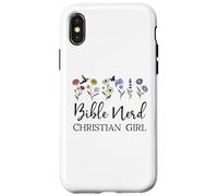 Custodia per iPhone X/XS Christian Girls Nerd Bible Study Scripture Pastor God Jesus