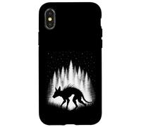 Custodia per iPhone X/XS Chupacabra camminando attraverso la foresta bianca sotto le stelle della sera