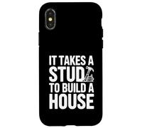 Custodia per iPhone X/XS Ci vuole uno stallone per costruire un umorismo di costruzione di una casa