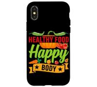 Custodia per iPhone X/XS Cibo sano Corpo felice