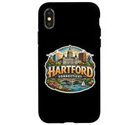 Custodia per iPhone X/XS Cimeli di stato per i visitatori della città souvenir di Hartford Connecticut