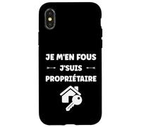 Custodia per iPhone X/XS Citation Proprio humour Je men fous je suis Propriétaire