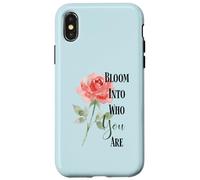 Custodia per iPhone X/XS Citazione di Bloom Into You Rose