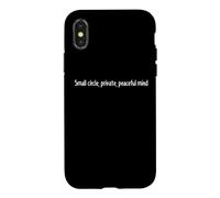 Custodia per iPhone X/XS Citazione introversa della mente pacifica privata del piccolo cerchio
