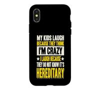 Custodia per iPhone X/XS Citazione sarcastica I miei figli ridono perché pensano che io sia pazzo