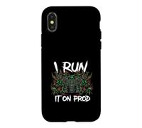 Custodia per iPhone X/XS Coder DevOps I Run It On Prod Hacker Skull