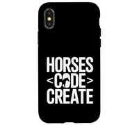 Custodia per iPhone X/XS Codice cavalli Crea un amante del programmatore equestre