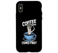 Custodia per iPhone X/XS Coffee Always Come First Funny Cafeine Baristas Coffee Lover