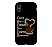 Custodia per iPhone X/XS Coffee Christ Offers Forgiveness For Everyone Everywhere