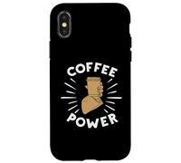 Custodia per iPhone X/XS Coffee Powers Funny Cafeine Baristas Coffee Lover