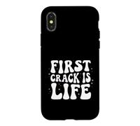 Custodia per iPhone X/XS Coffee Roaster First Crack Is Life Retro Roasting Design