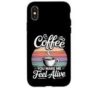 Custodia per iPhone X/XS Coffee You Make Me Feel Alive Caffeine Lover Morning |-