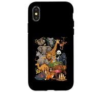 Custodia per iPhone X/XS Collage di personaggi di Ultimate Wild Animal Kingdom
