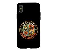 Custodia per iPhone X/XS Collezione di francobolli topici vintage filatelia