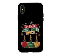 Custodia per iPhone X/XS Colora tutto il modo divertente Natale pittore artista vacanza