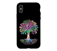 Custodia per iPhone X/XS Colorful Life Is Really Good Vintage Unique Tree Art