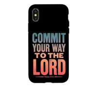 Custodia per iPhone X/XS Commit Your Way To The Lord Salmo 37:5 Versetto della Bibbia