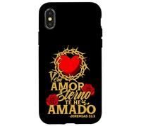 Custodia per iPhone X/XS Con amor eterno te he amado, versículo Jeremías 31:3