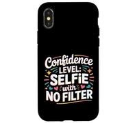 Custodia per iPhone X/XS Confidence Level Selfie With No Filter Respect Energy -