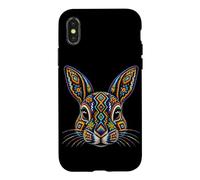 Custodia per iPhone X/XS Coniglio azteco Messico Azteco Tribale Antica Civiltà