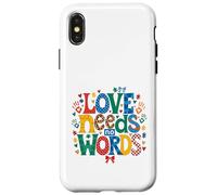Custodia per iPhone X/XS Consapevolezza dell'autismo L'amore non ha bisogno di parole Puzzle