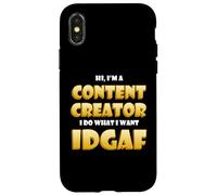 Custodia per iPhone X/XS Content Creator IDGAF Meme Video Content Creation Cosplay