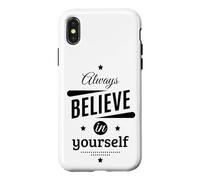 Custodia per iPhone X/XS Cool Always Believe in Yourself Illustration Graphic Designs