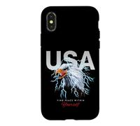 Custodia per iPhone X/XS Cool USA Eagle With wild Quotes Illustration Graphic Designs