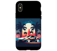 Custodia per iPhone X/XS Cool Vintage Super Car Illustration Novelty Graphic Designs