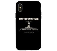Custodia per iPhone X/XS Coordinate del faro di Marthas Vineyard Massachusetts
