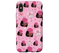 Custodia per iPhone X/XS Coquette - Fiocchi da donna, motivo: palla da discoteca, colore: nero