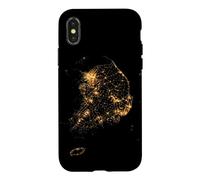 Custodia per iPhone X/XS Corea del Sud Asia - Vista satellitare notturna della Terra dallo spazio