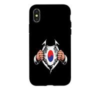 Custodia per iPhone X/XS Corea del Sud Bandiera Strappato Corea Sud Orgoglio Radici