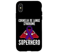 Custodia per iPhone X/XS Cornelia De Lange Syndrome Superhero Warrior Nastro Viola