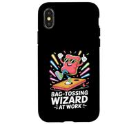 Custodia per iPhone X/XS Cornhole Fun, il mago che lancia le borse