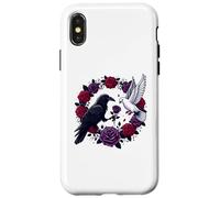 Custodia per iPhone X/XS Corvo nero Corvo Rose Colomba Bianche - L'amore degli opposti