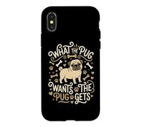 Custodia per iPhone X/XS Cosa vuole il carlino che ottiene il cane coccolato