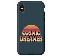 Custodia per iPhone X/XS Cosmic Dreamer Retro Tramonto Logo Stile Vintage