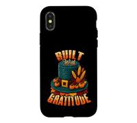 Custodia per iPhone X/XS Costruito con gratitudine Brick Builder Turchia Day Ringraziamento