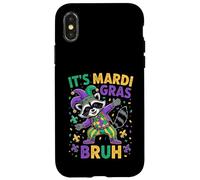 Custodia per iPhone X/XS Costume da giullare Mardi Gras Bruh Raccoon