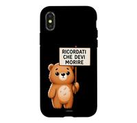 Custodia per iPhone X/XS Cover Orso Ricordati Che Devi Morire Divertente Citazione