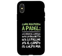 Custodia per iPhone X/XS Cover Padel Divertente - Regalo per chi gioca a padel